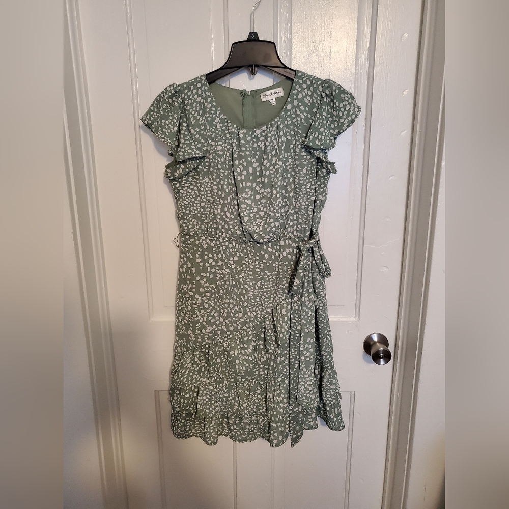 Emerald Sundae Green Ruffled Wrap Sundress